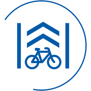 Icon bicycle and pedestrian lane markings